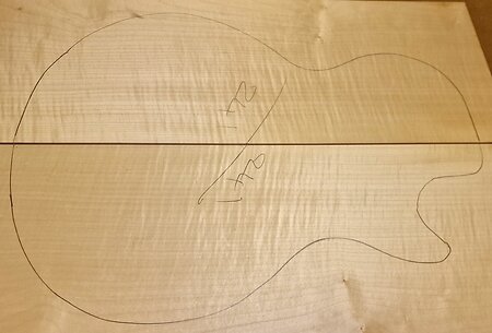 Curly Flame Figured Maple Electric guitar Carved Top blanks. cap 241