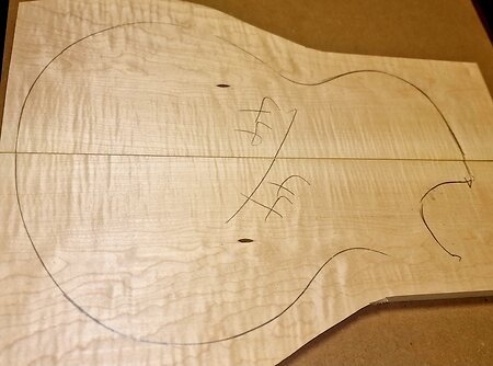 Curly Flame Figured Maple Electric guitar Carved Top blanks. cap44