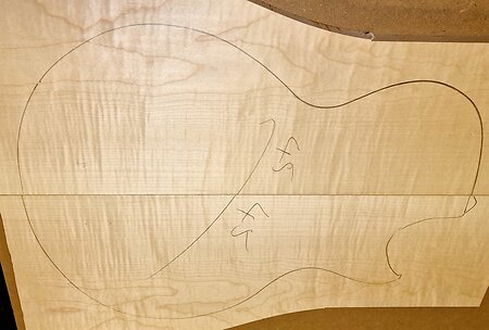 Curly Flame Figured Maple Electric guitar Carved Top blanks. cap45