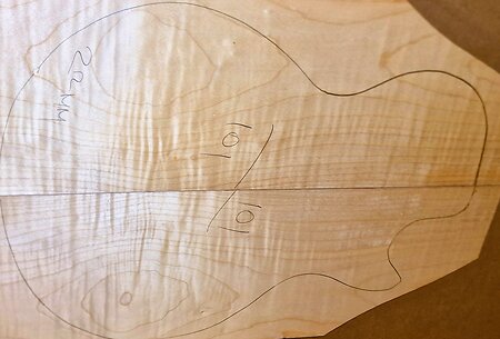 Curly Flame Figured Maple Electric guitar Carved Top blanks. cap 101