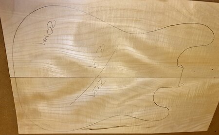 Curly Flame Figured Maple Electric guitar Carved Top blanks. cap229