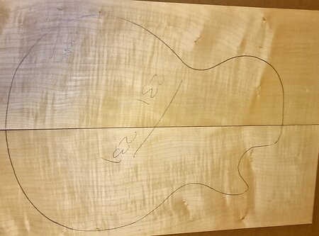 Curly Flame Figured Maple Electric guitar Carved Top blanks. cap 231