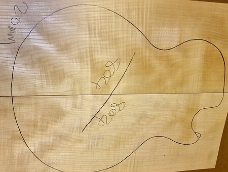 Curly Flame Figured Maple Electric guitar Carved Top blanks. cap 804
