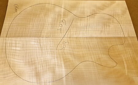 Curly Flame Figured Maple Electric guitar Carved Top blanks. mc805