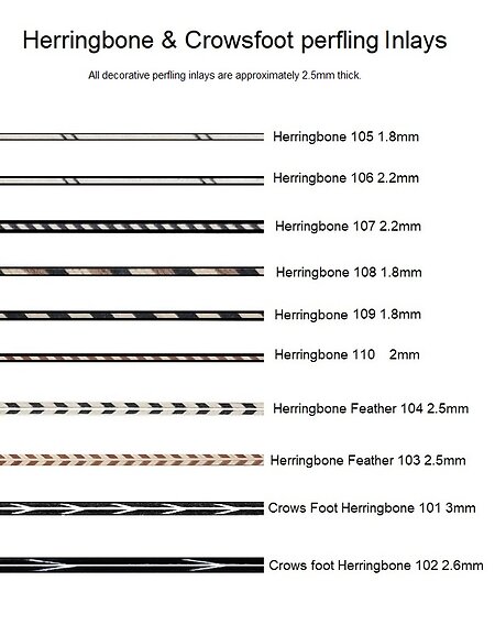 Herringbone, Crows Foot & Dentil Decorative Inlays.. herringbone with text new