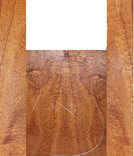 Quilted Pomelle Guitar Back & Sides Sets. pom 103