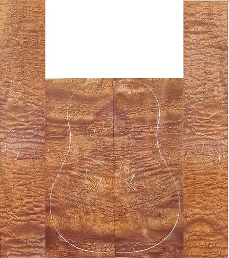 Quilted Pomelle Guitar Back & Sides Sets. pom 104
