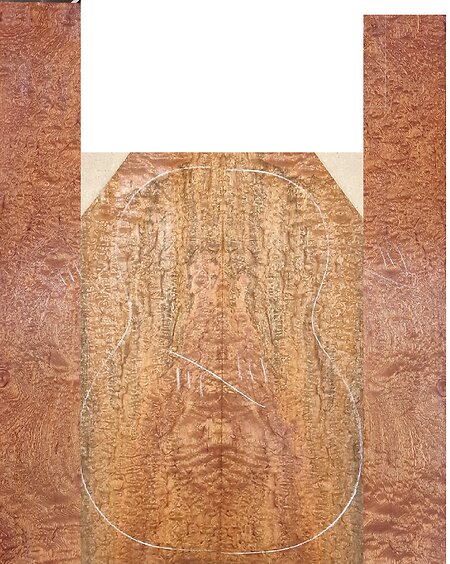 Set Di Legno Di Bubinga Per Chitarra – Paletta 4 Attacchi, Ponte E Tastiera Vuota, Shabby Chic