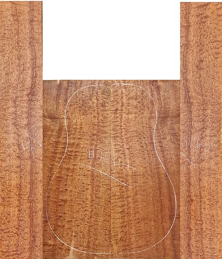 Quilted Pomelle Guitar Back & Sides Sets. pom 117