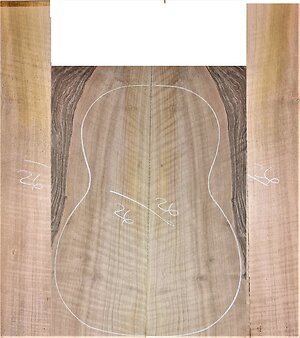 French Walnut Fiddleback figure  Guitar Back & Sides Sets. walnut 26