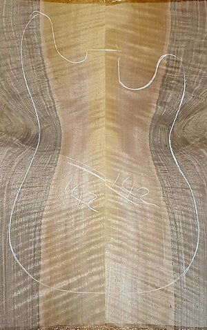 Figured Walnut Electric Guitar Drop Tops  . walnut dt 142