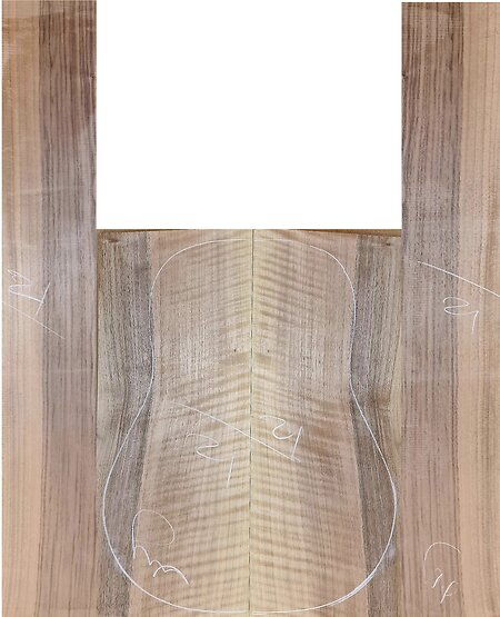 Unique Figured Walnut Guitar Back & Sides Sets. wf21