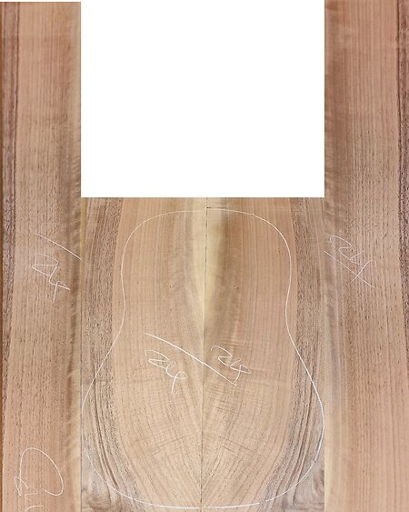 Unique Figured Walnut Guitar Back & Sides Sets. wf24