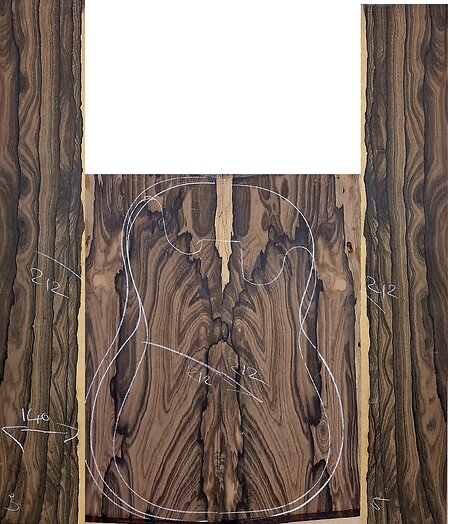 Ziricote Guitar backs & sides. ziricote 212